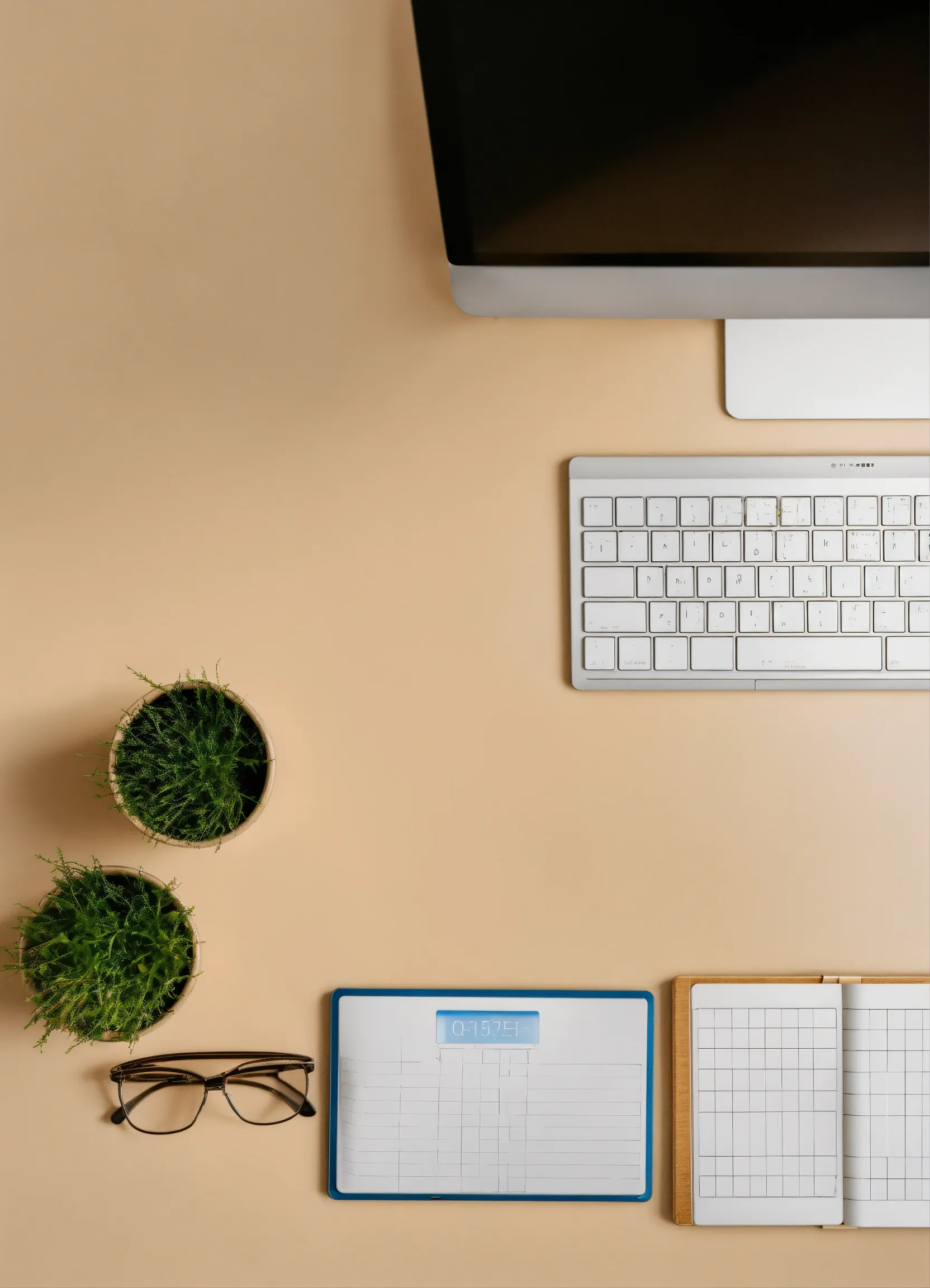 Cluttered artist desk with supplies scattered randomly